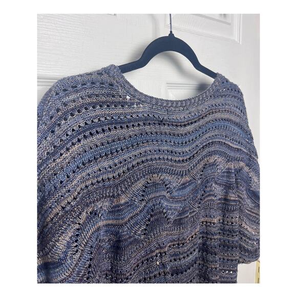 Architect Women's Short Sleeve Knit Sweater Blue Brown Size Large - Picture 5 of 8